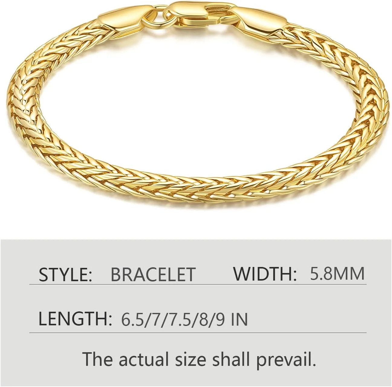 14K Gold Bracelets for Women Mens bracelet Link Foxtail 14K Gold Chain Bracelets for Women Trendy Dainty Bracelets for women 6.5-9in