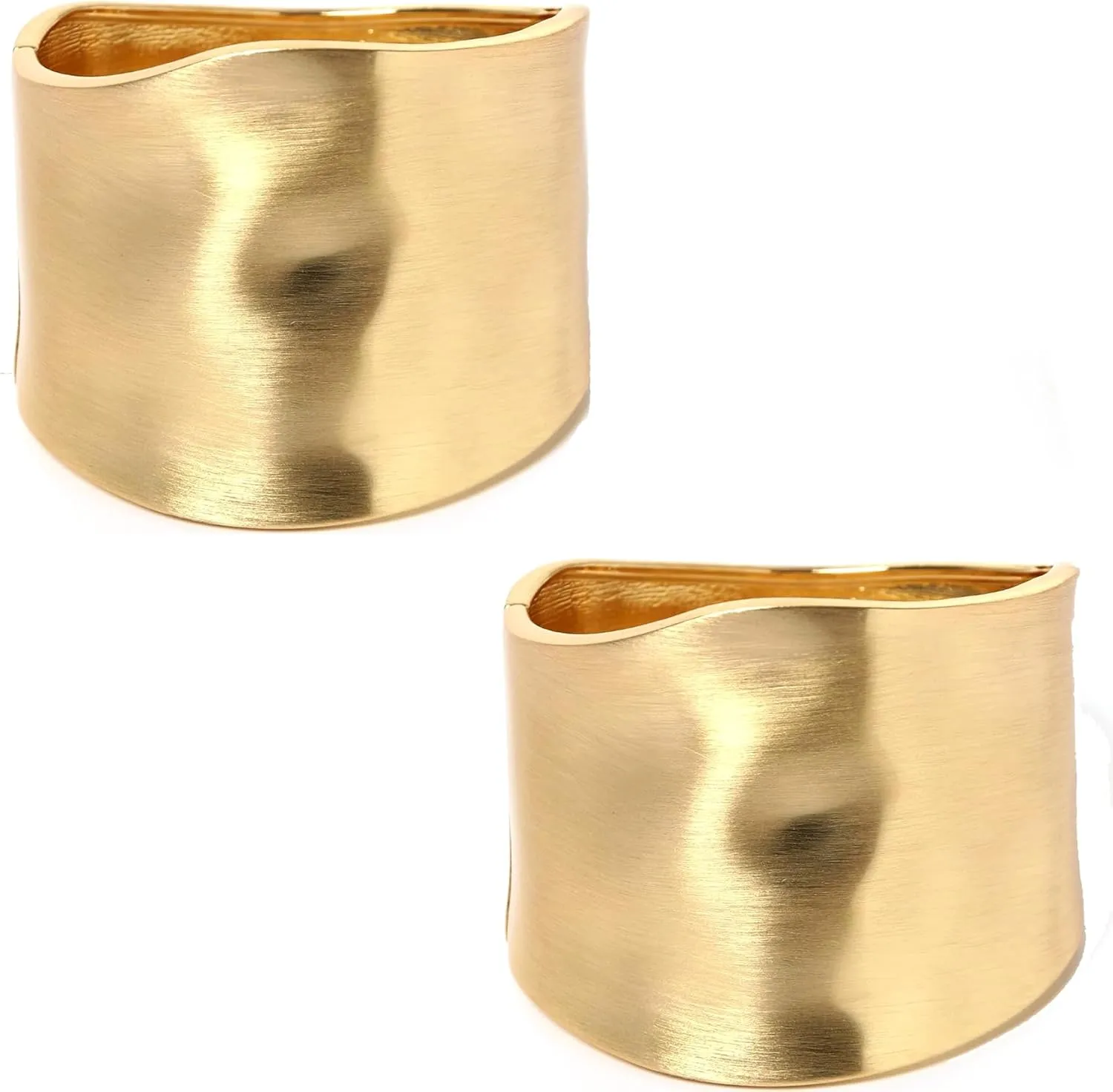 2-5 Pcs 18K Gold Cuff Bracelets for Women Chunky Bangle Bracelets Hinge Gold Polished Frosted Bracelets Irregular Wrist Cuffs