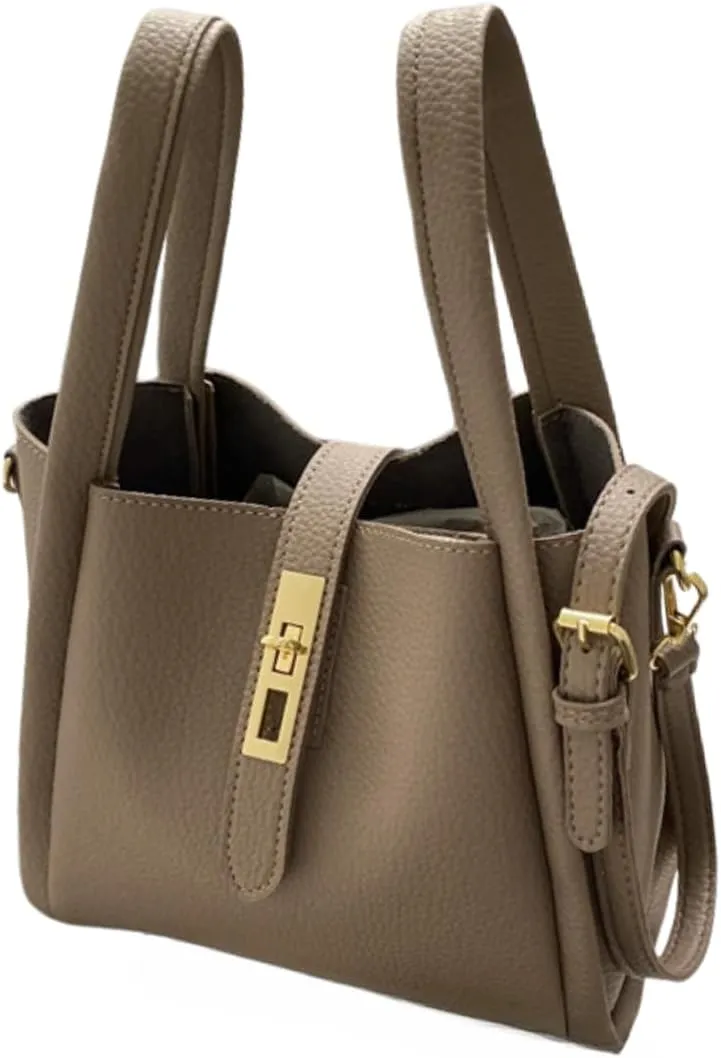 2Pcs Bucket Bags for Women PU Leather Bucket Handbag Work Bucket Tote Bag Trendy Vintage Bucket Shoulder Bag