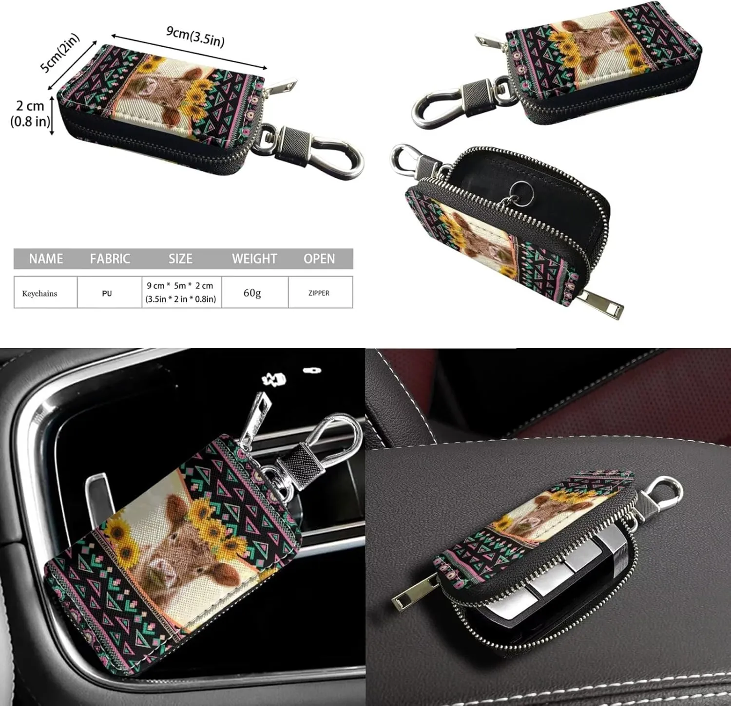2Pcs Tote Bags Set Crossbody Bags Shoulder Purses for Women Car Key Fob Protector