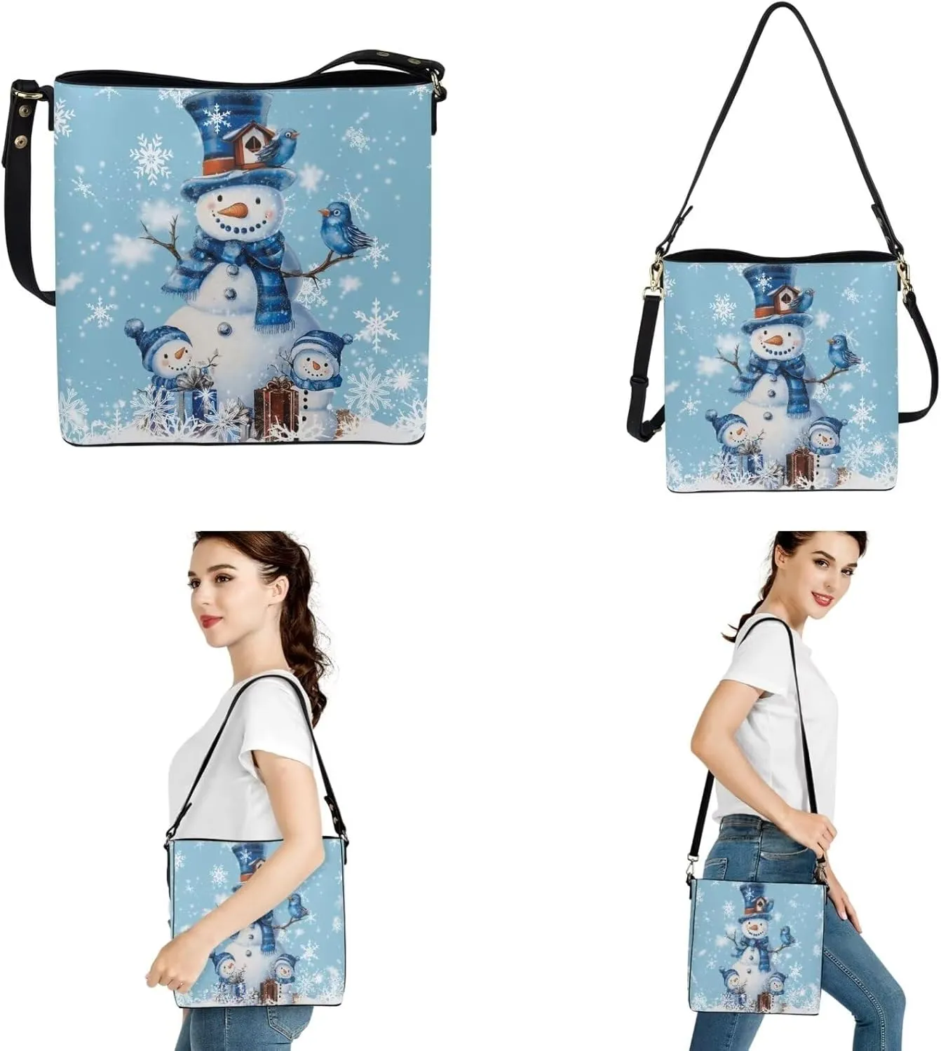 3Pcs Crossbody Bags Set Tote Bag Crossbody Bags for Women Wristlet Wallets for Women Keychain