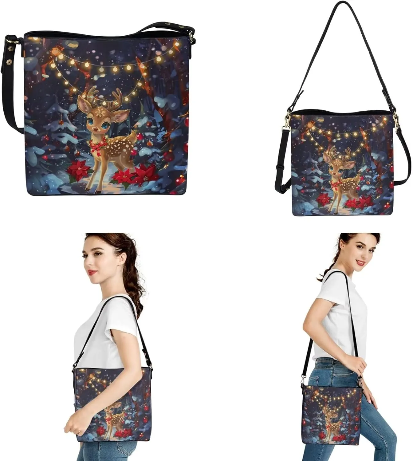 3Pcs Crossbody Bags Set Tote Bag Crossbody Bags for Women Wristlet Wallets for Women Keychain