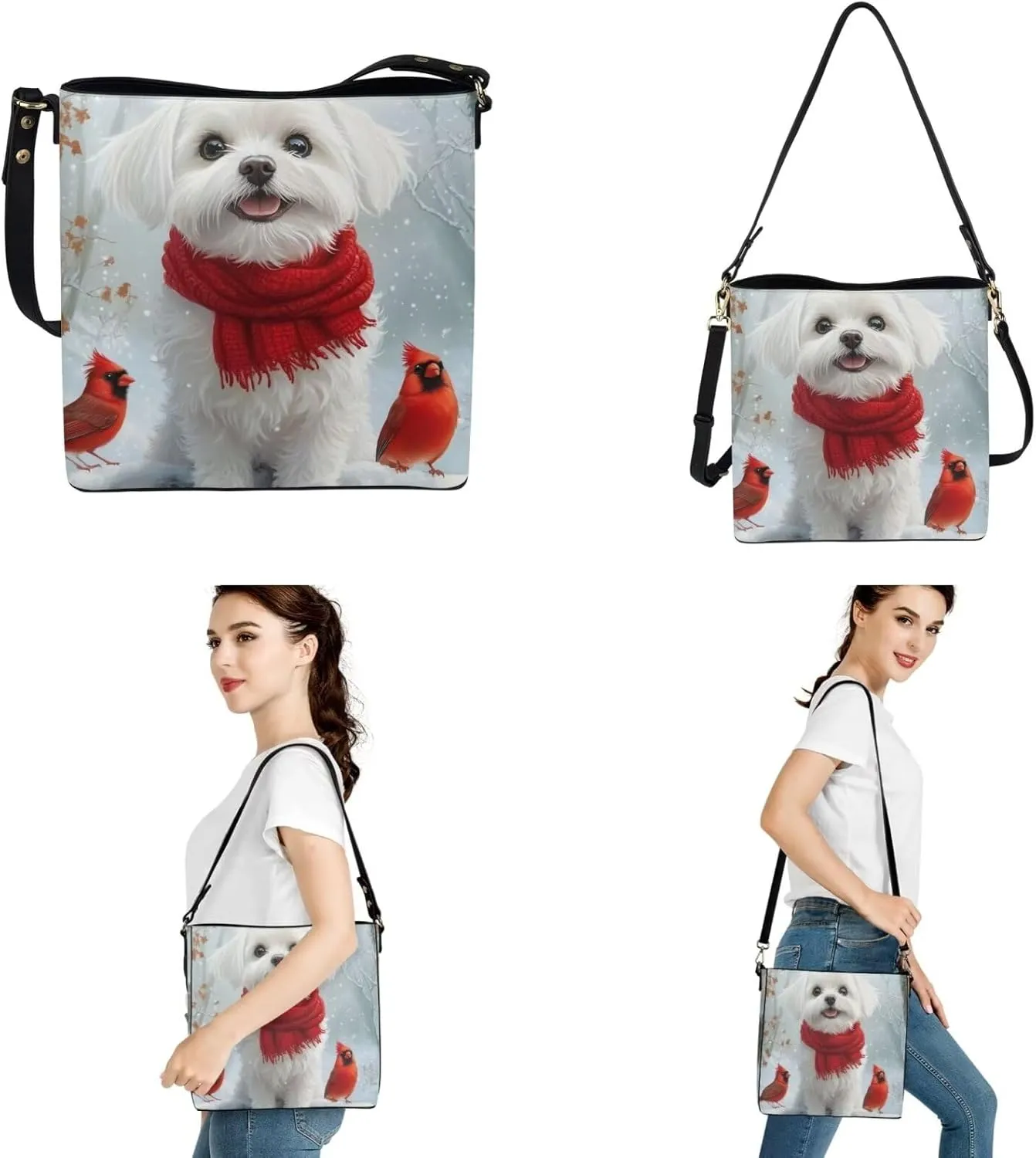 3Pcs Crossbody Bags Set Tote Bag Crossbody Bags for Women Wristlet Wallets for Women Keychain