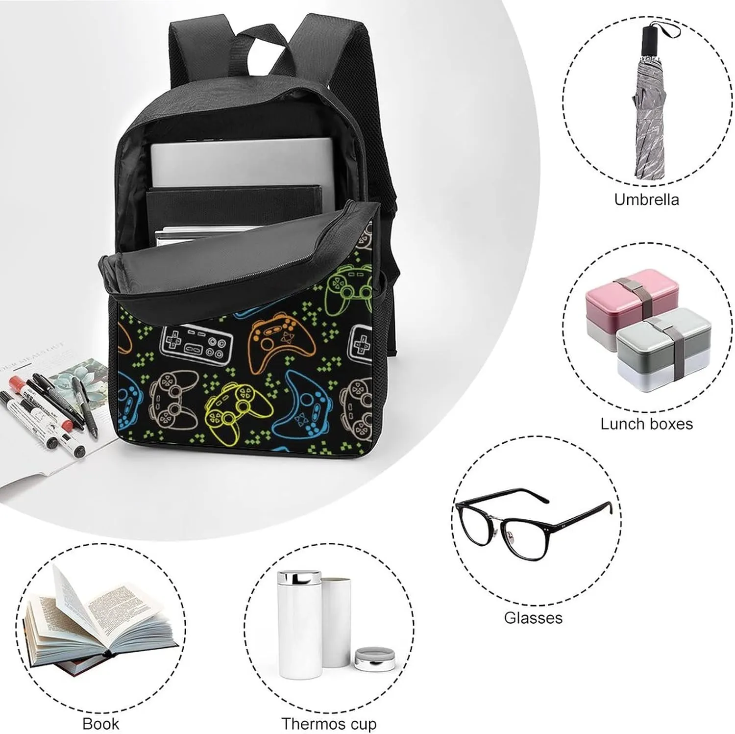 Aeoiba Laptop Computer Backpack, Multi-functional School Hiking Work Daypacks Waterproof Business Computer Backpack Bag Fit 15.6 Laptop and Notebook