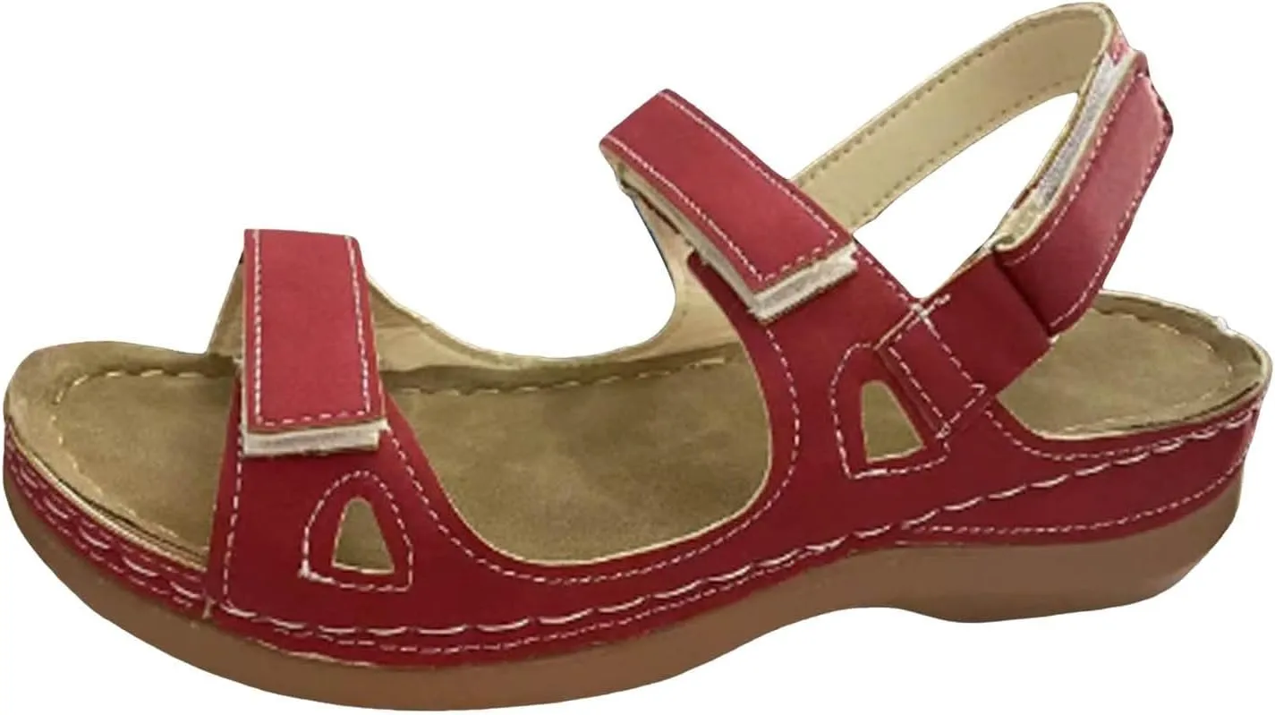 AMDBEL Orthopedic Sandals for Women,Sandals for Women 2024 Dressy Summer Open Toe Flat Sandals Casual Beach Walking Shoes