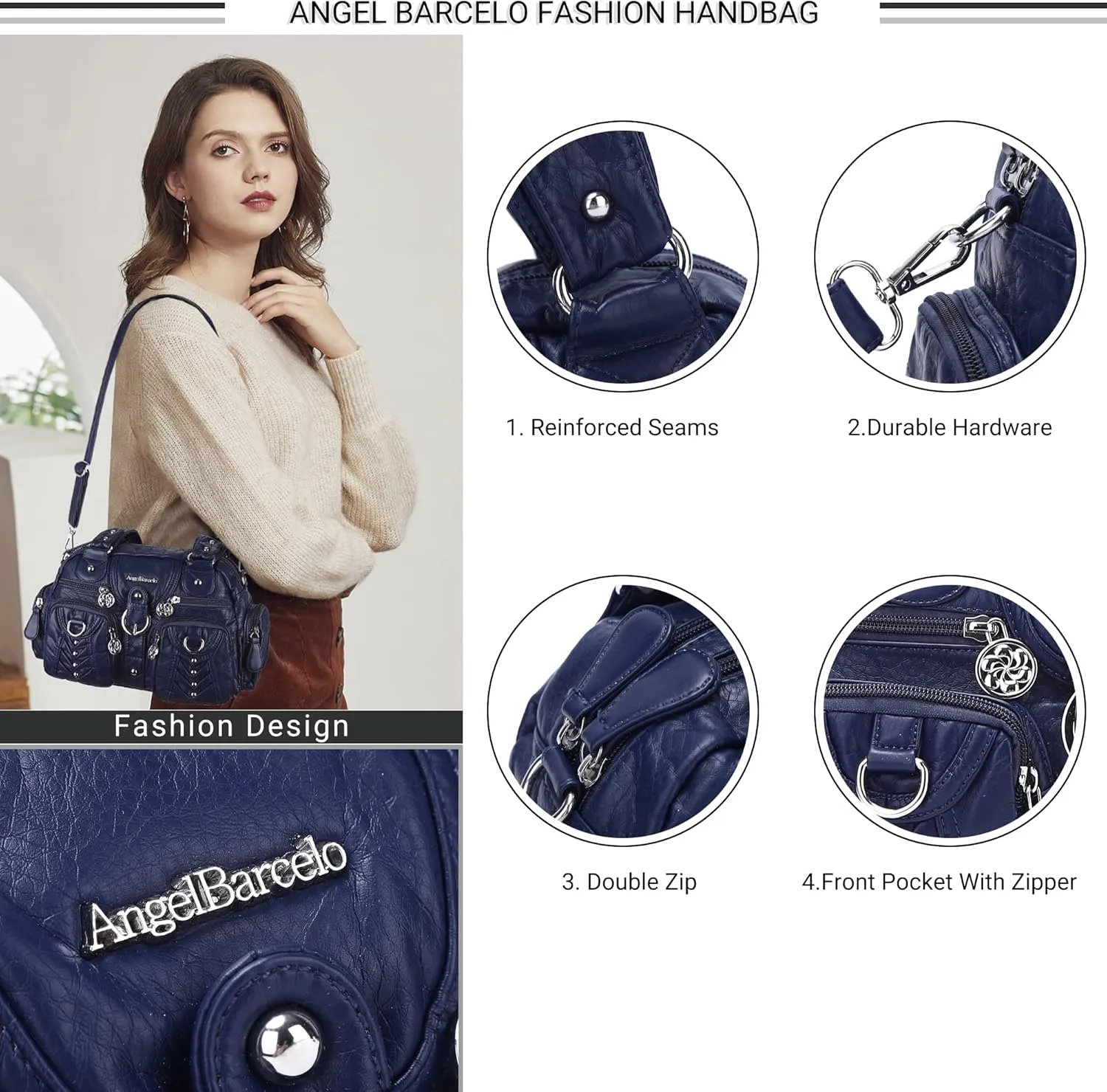 Angel Kiss Large Hobo Bags for Women Crossbody Bag Travel Shoulder bag Roomy Multi-functional Vegan Leather Satchel Tote