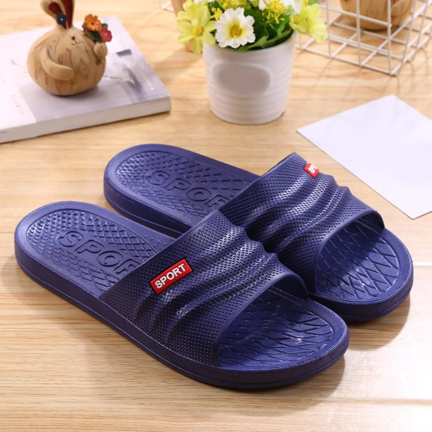 Bathroom Slippers Shower Shoes for Living Room Pool Beach Spa Public Showers Massage Pool Slides with Arch Support