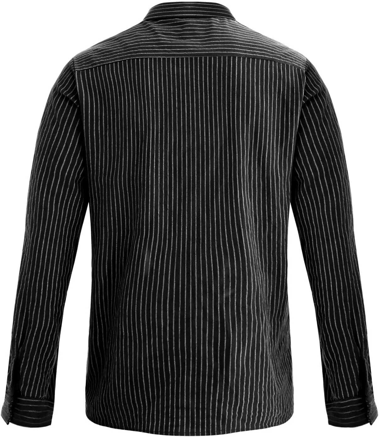 BAYAMO Men's Casual Button-Down Striped Shirts Long Sleeve Cotton Linen Shirts for Men Fashion Business Shirt