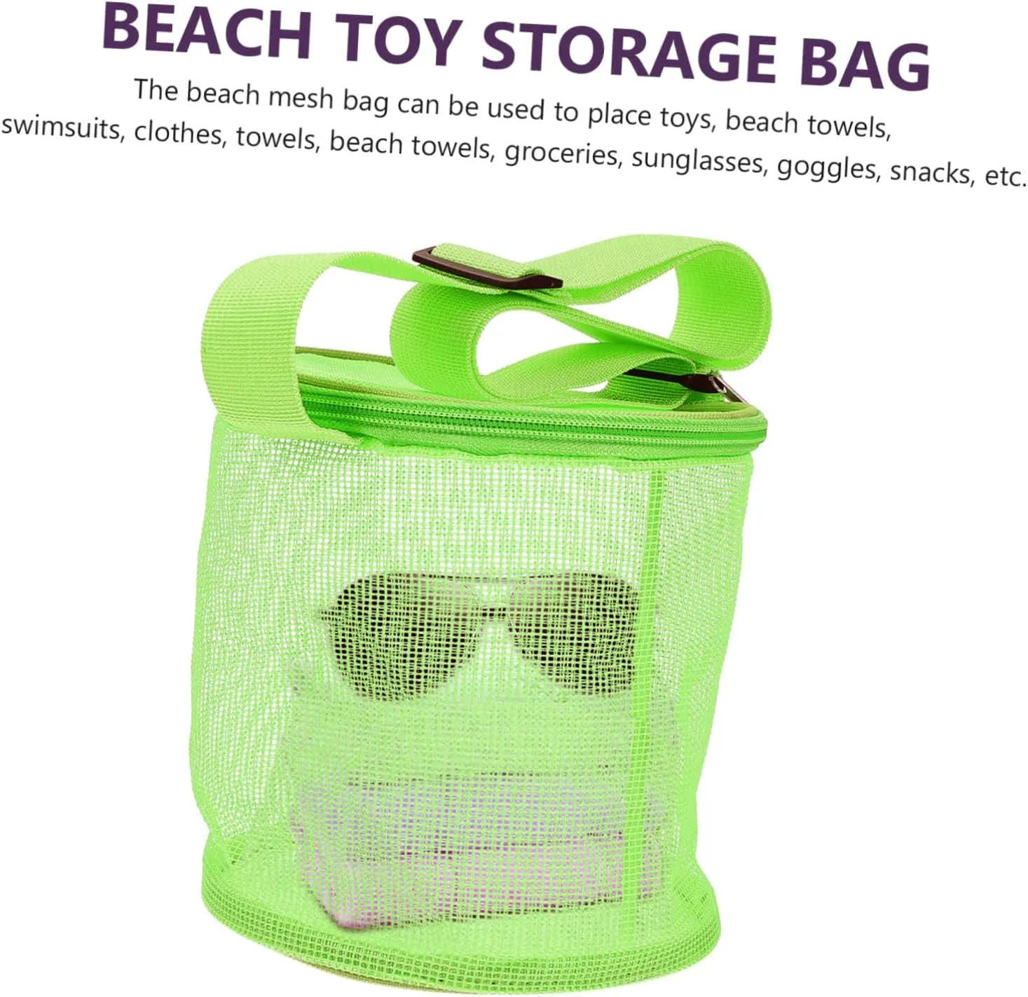 Beach Bag Cooler Mesh Bag for Boys and Girls Seashell Storage Tote Packable Beach Pouch