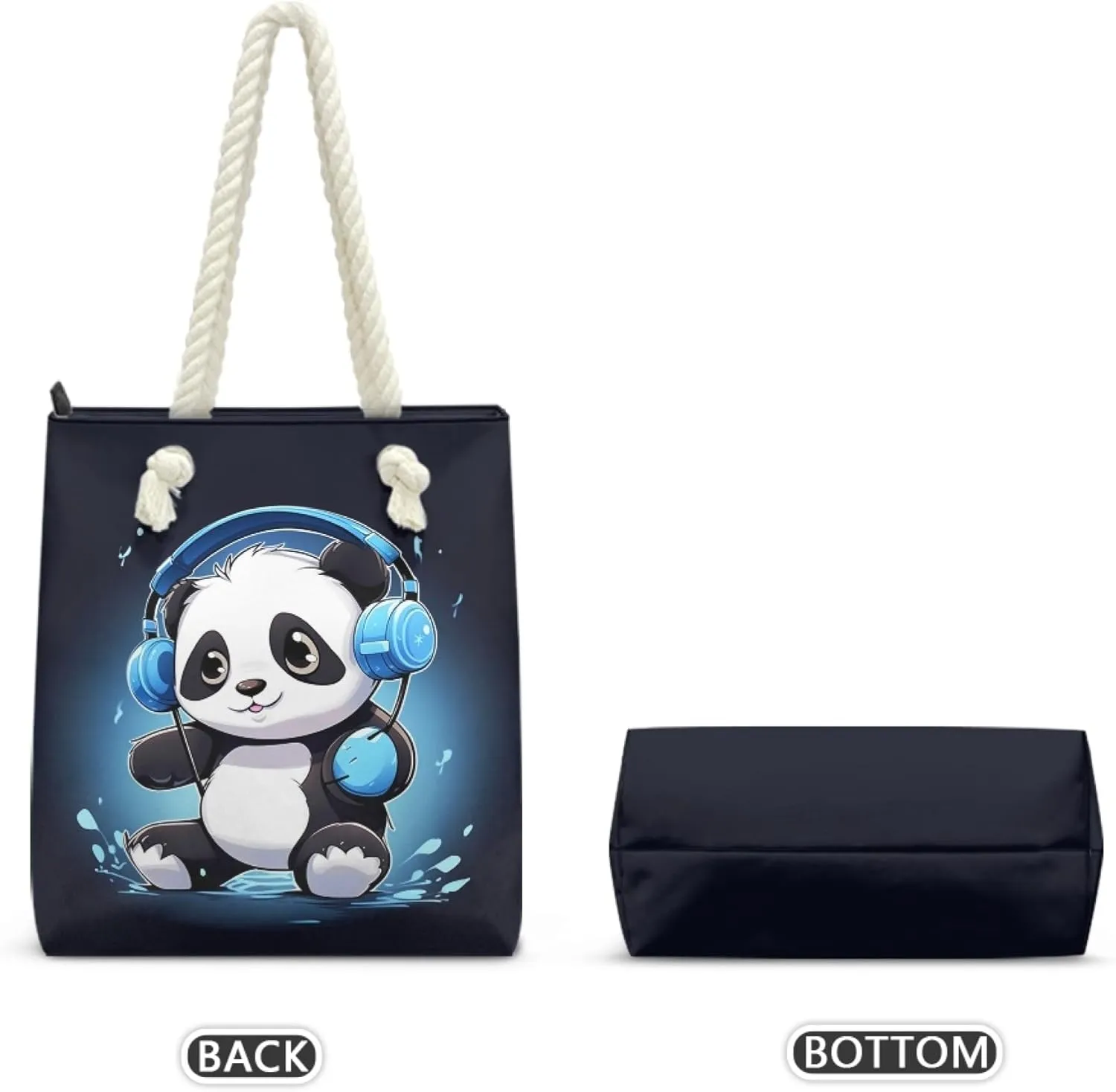 Beach Bag for Women Small Tote Bag with Zipper Lightweight Beach Tote Reusable Grocery Bags