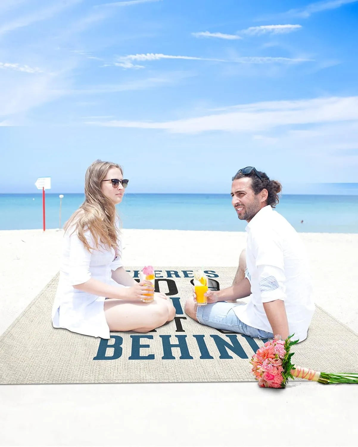 Beach Blanket, THERE'S NO PIN LEFT BEHIND Sports Bowling Ball Theme Beach Mat 95"x80" Large Picnic Blanket,Sandproof Waterproof Outdoor Beach Blankets for Travel Camping Hiking Beach Vacation