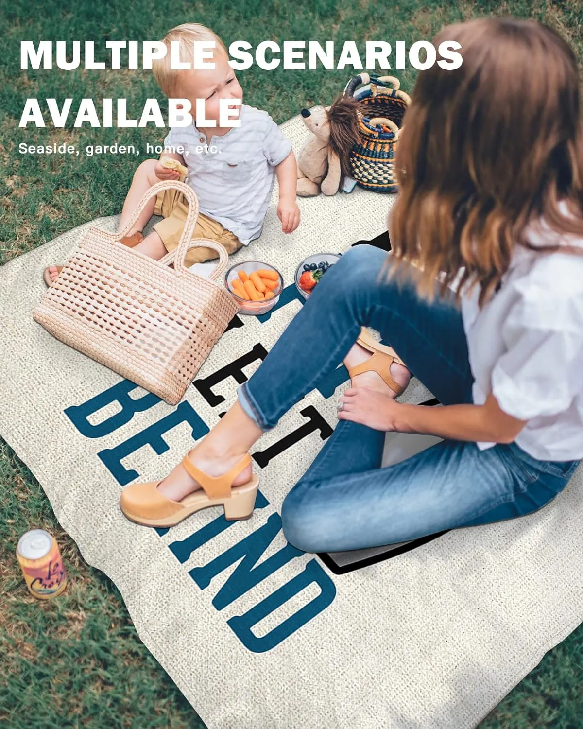 Beach Blanket, THERE'S NO PIN LEFT BEHIND Sports Bowling Ball Theme Beach Mat 95"x80" Large Picnic Blanket,Sandproof Waterproof Outdoor Beach Blankets for Travel Camping Hiking Beach Vacation
