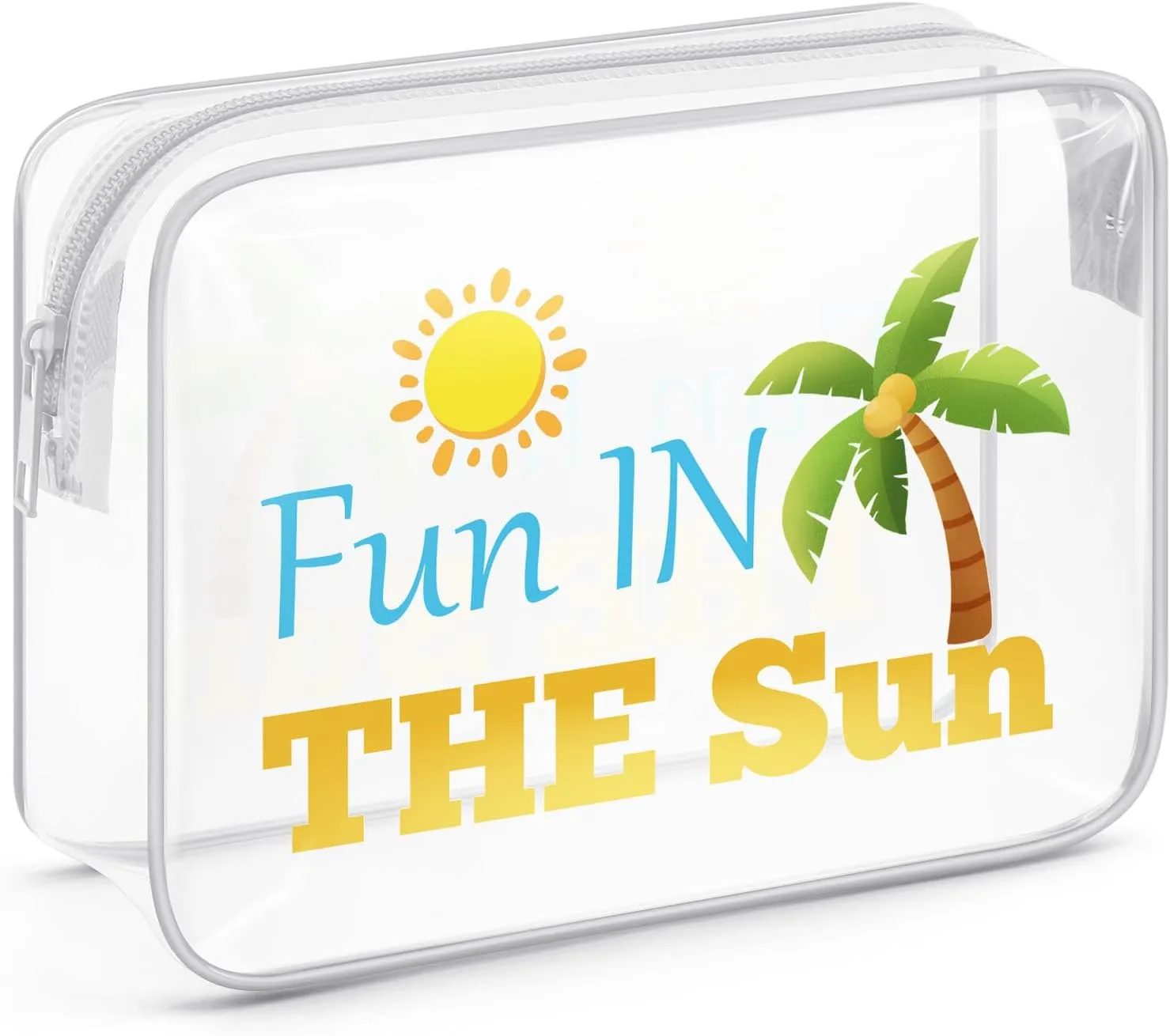 Beach Themed Makeup Bag Beach Vacation Travel Essentials Family Summer Gifts for Adults Clear Cosmetic Travel Bag Organizer Sun Lover Gifts Birthday Gifts for Beach Lover Girls Beach Trip Gifts