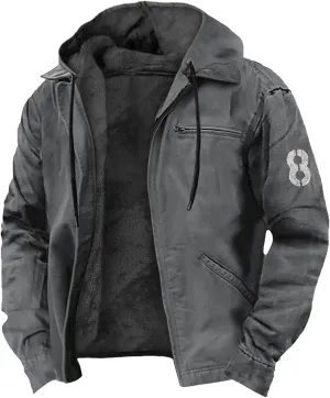 Big And Tall Winter Sherpa Lined Jacket: Jackets For Men Hoodie Mens Heavyweight Fleece Warm Trucker Hoodies Coat