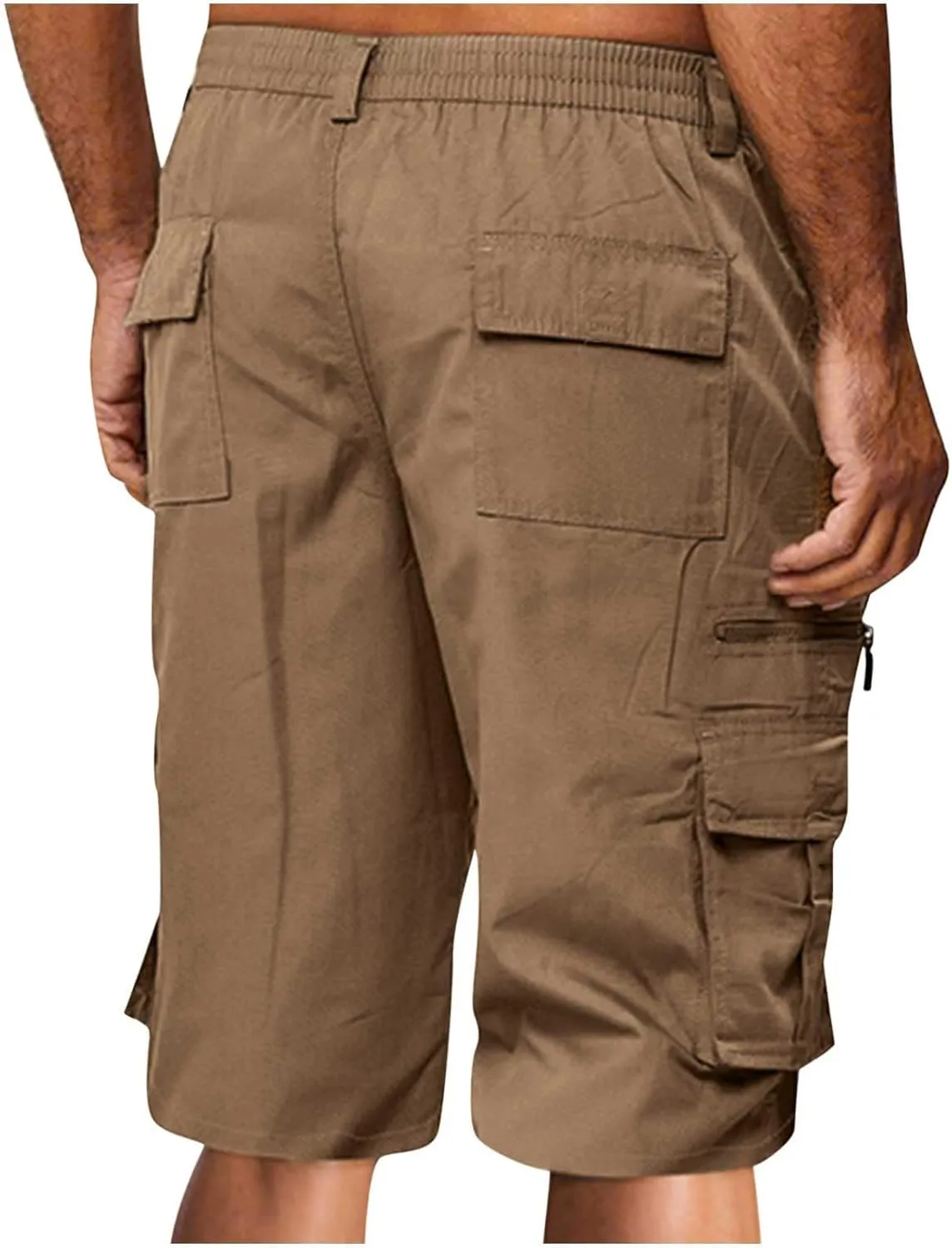 Binmer Summer Casual Cargo Shorts Mens 2024 Lightweight Multi Pocket Workout Athletic Shorts Elestic Waisted Beach Shorts