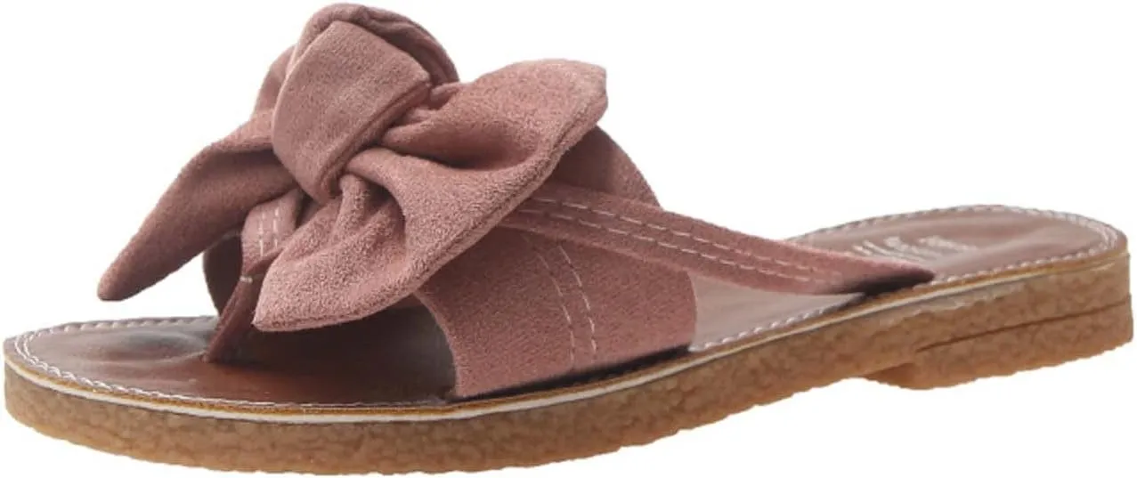 Black Sandals with Bow Fashion Slip on Flip Flops Ring Toe Strappy Summer Shoes Flat Sandal Beach Workout Footwear