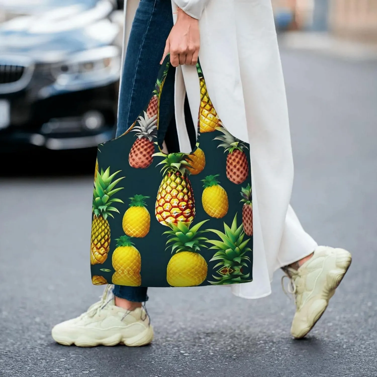 Bloom Sunflower Canvas Aesthetic Tote Bag for Women Beach Bag Shopping Bags Shoulder Bag Reusable Grocery Bags