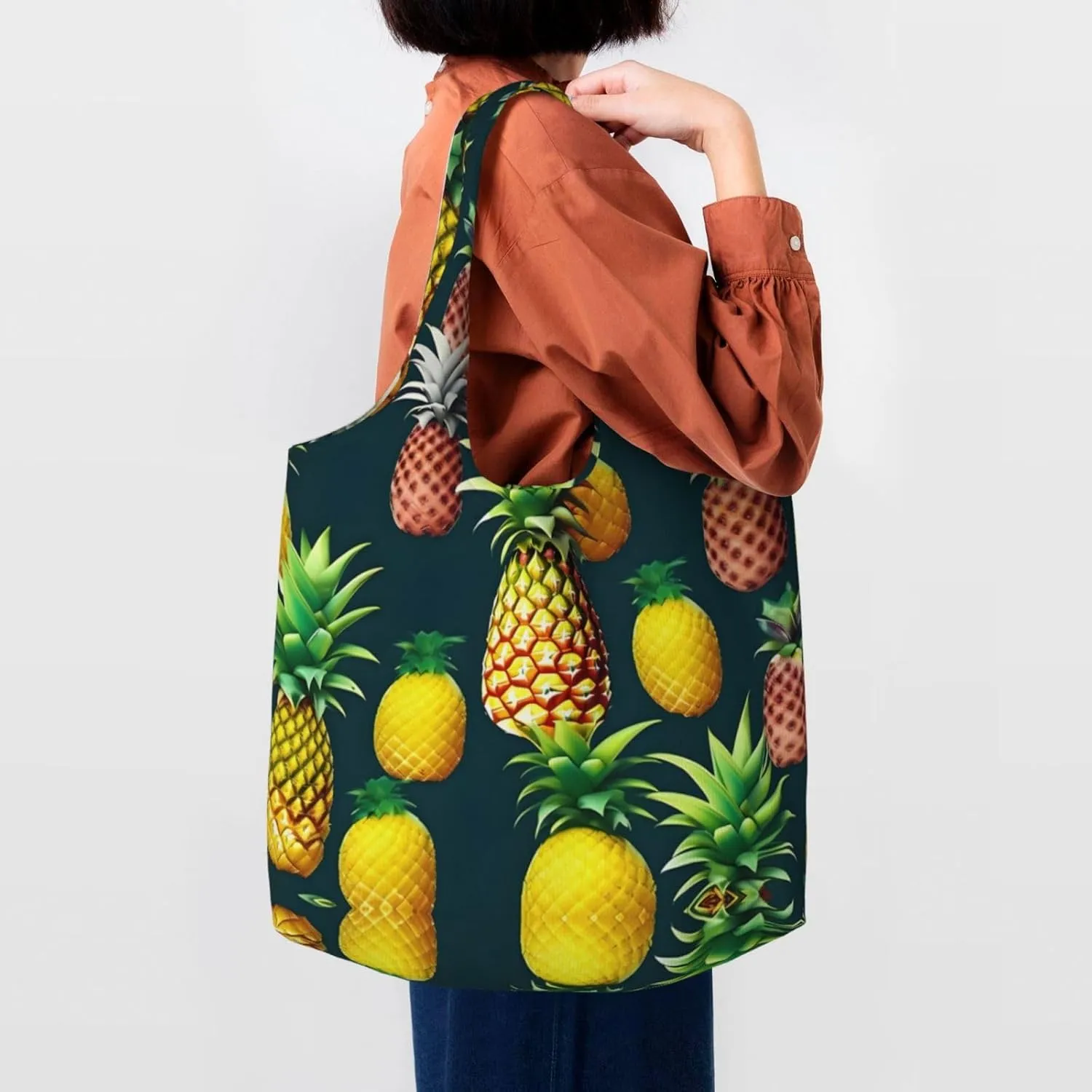 Bloom Sunflower Canvas Aesthetic Tote Bag for Women Beach Bag Shopping Bags Shoulder Bag Reusable Grocery Bags