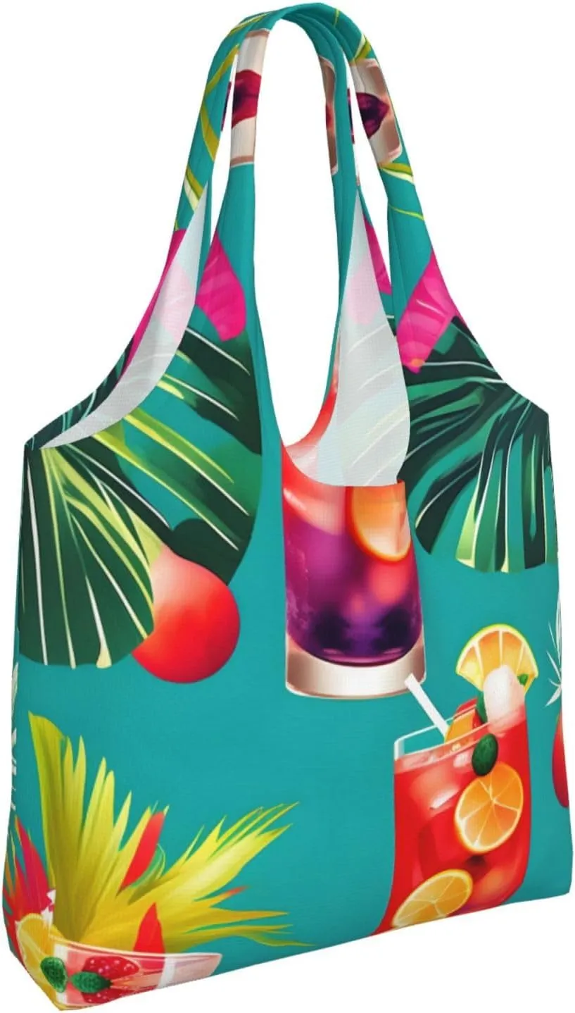 Bloom Sunflower Canvas Aesthetic Tote Bag for Women Beach Bag Shopping Bags Shoulder Bag Reusable Grocery Bags