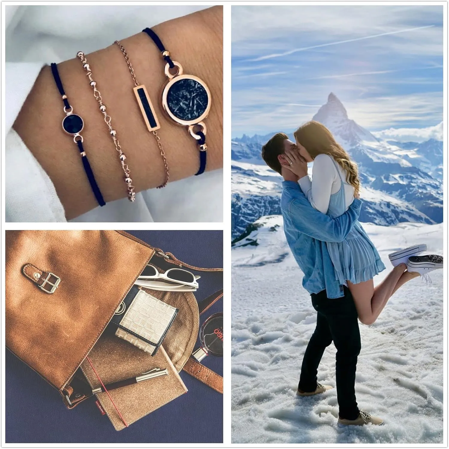 Bracelets for Women Dainty Gold Chain Bracelets Set for Women Girls 14K Gold Plated Bracelet Stackable Adjustable Paperclip Chain Bracelets Trendy Layered Link Bracelets Layered Beaded Bracelet (A)