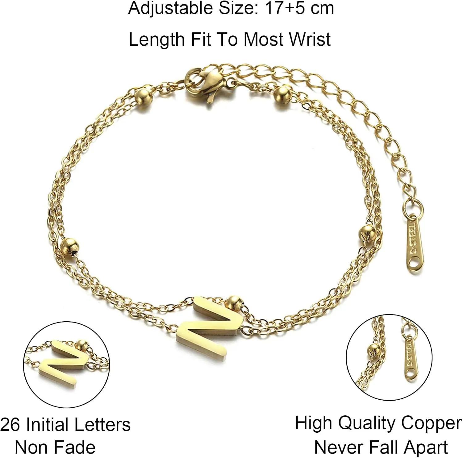 Bracelets For Women,Gold Plated Bracelet Bracelet Letters Layered Bracelets Custom Permanent Bracelet Trendy Bracelets For Women 2024