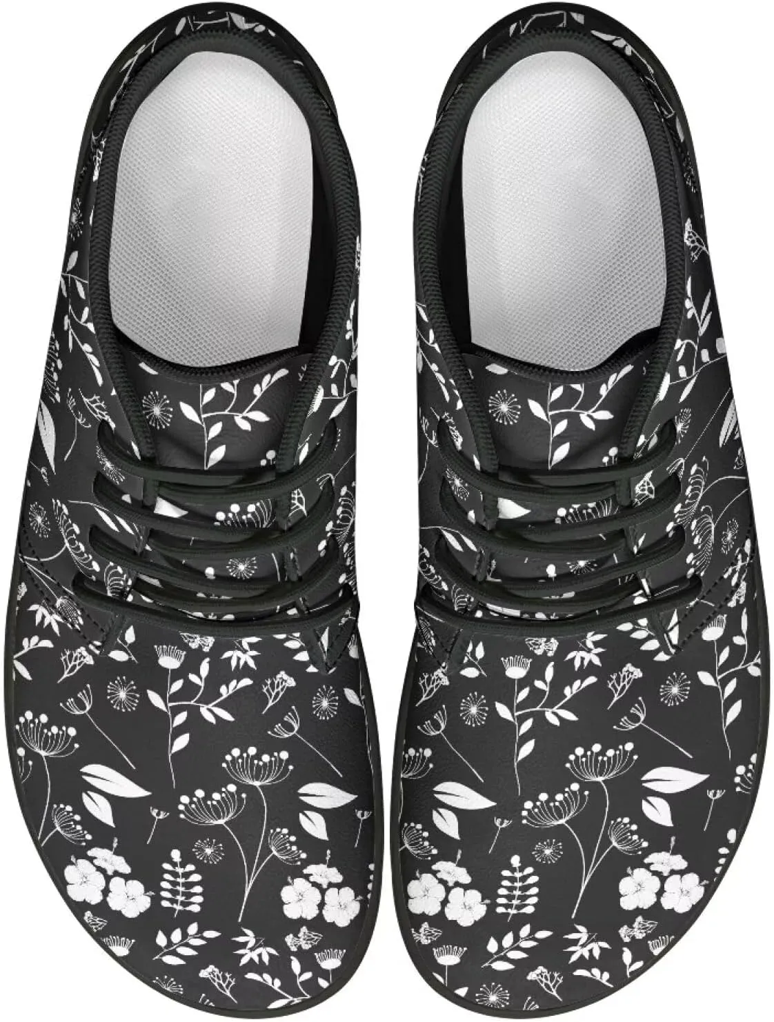 Breathable Low-Top Shoes Man Woman Elastic Anti-Skid Barefoot Sneakers Fashion Minimalist Skate Shoes for Hiking Size 5-14 Black Sole