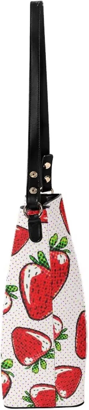 Bucket Bag Vegan Leather Shoulder Purses for Women, Fox Print Tote Shoulder Bags Zipper Crossbody Bag