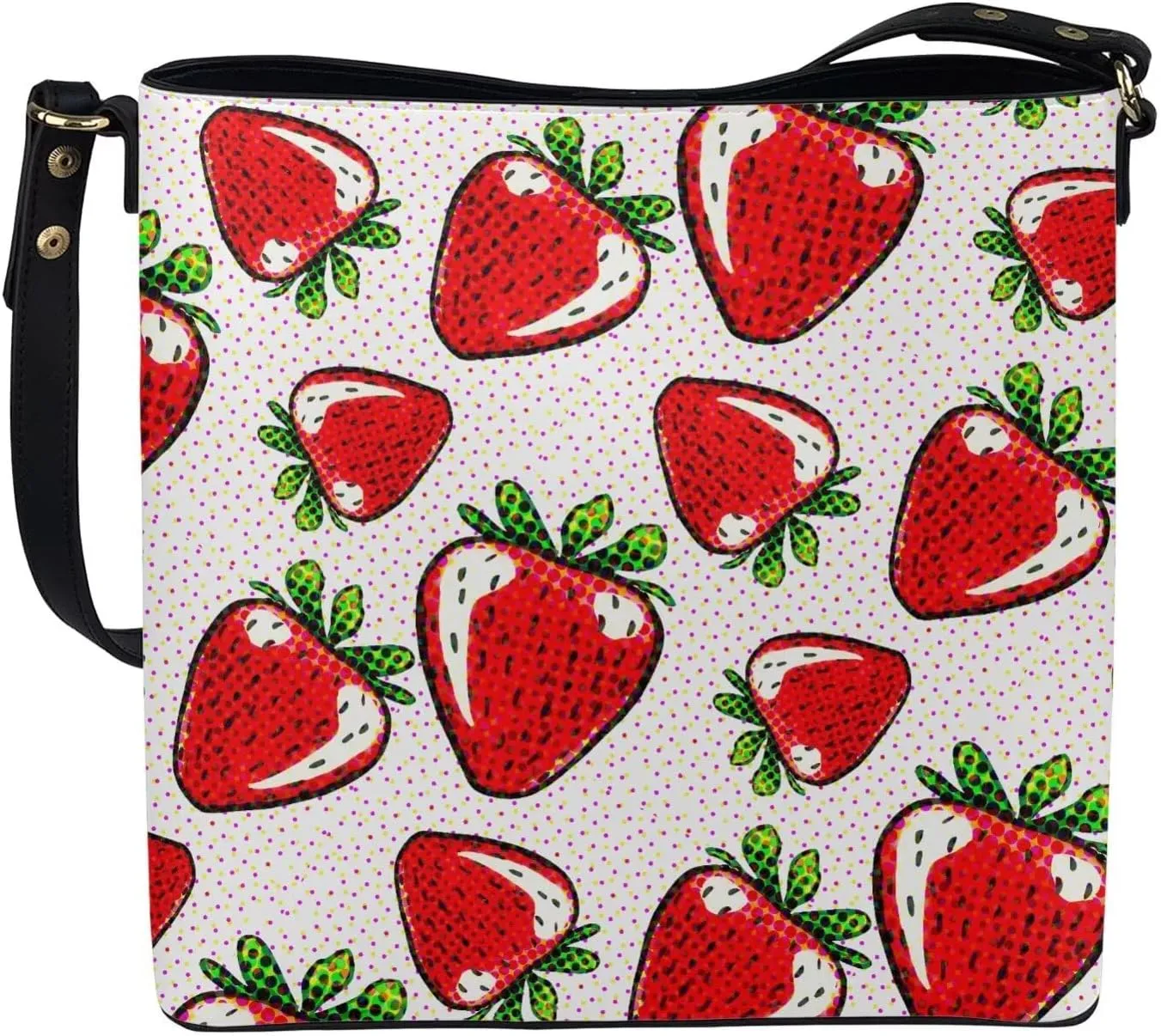Bucket Bag Vegan Leather Shoulder Purses for Women, Fox Print Tote Shoulder Bags Zipper Crossbody Bag