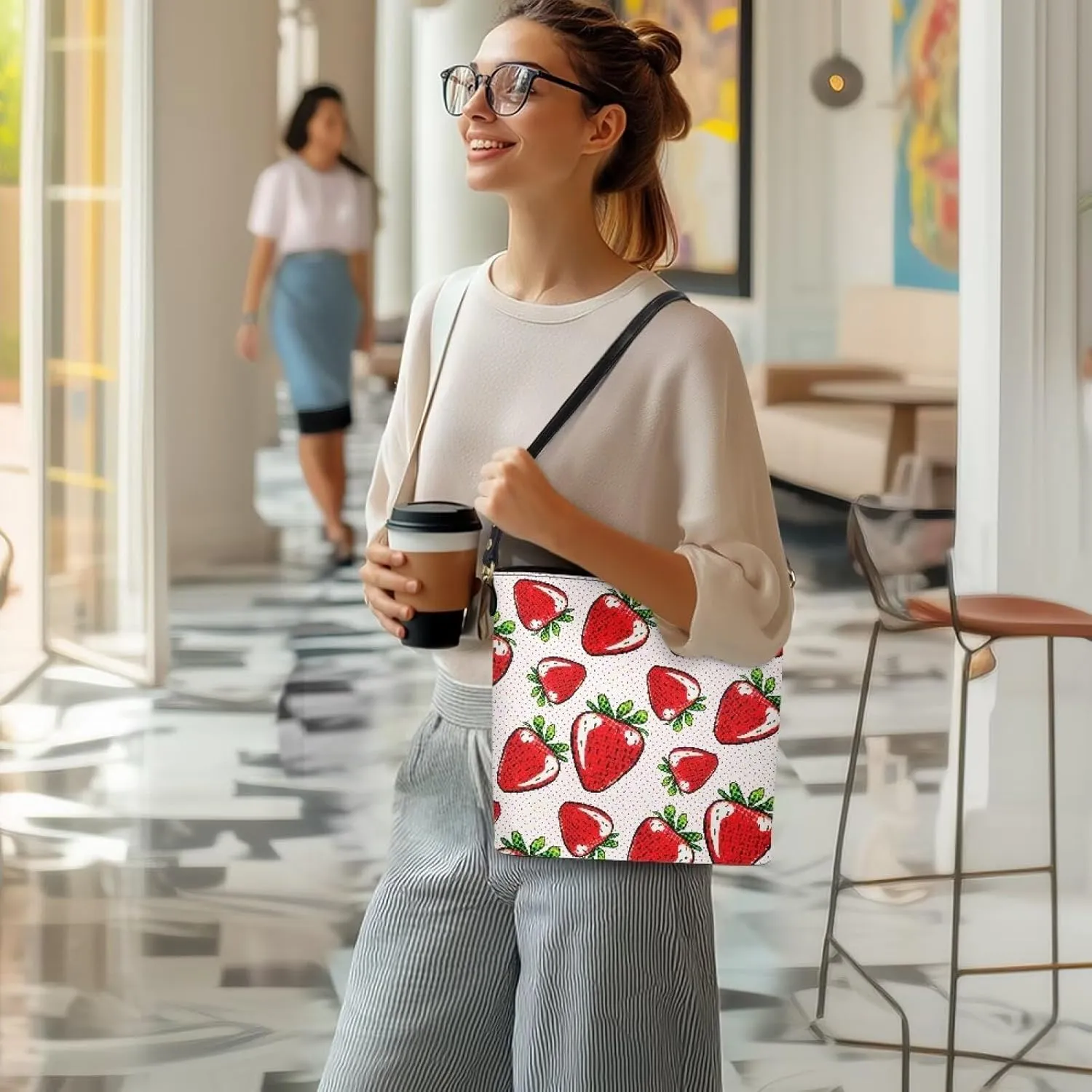 Bucket Bag Vegan Leather Shoulder Purses for Women, Fox Print Tote Shoulder Bags Zipper Crossbody Bag