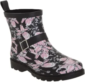 Capelli New York Ladies Short Sporty Rubber Rain Boots Black 7