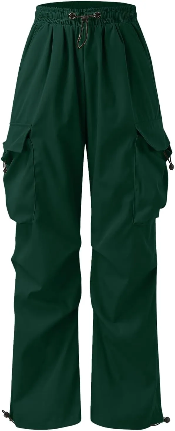 Cargo Pant for Men Elastic Waist Drawstring Men Work Pant with Pockets Casual Wide Leg Cargo Joggers