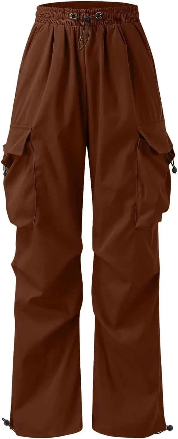 Cargo Pant for Men Elastic Waist Drawstring Men Work Pant with Pockets Casual Wide Leg Cargo Joggers