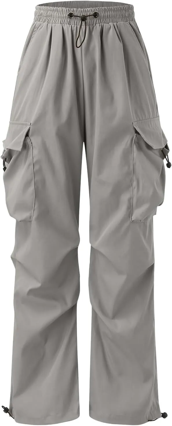 Cargo Pant for Men Elastic Waist Drawstring Men Work Pant with Pockets Casual Wide Leg Cargo Joggers