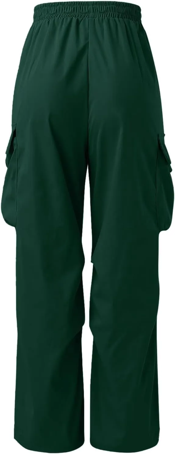 Cargo Pant for Men Elastic Waist Drawstring Men Work Pant with Pockets Casual Wide Leg Cargo Joggers