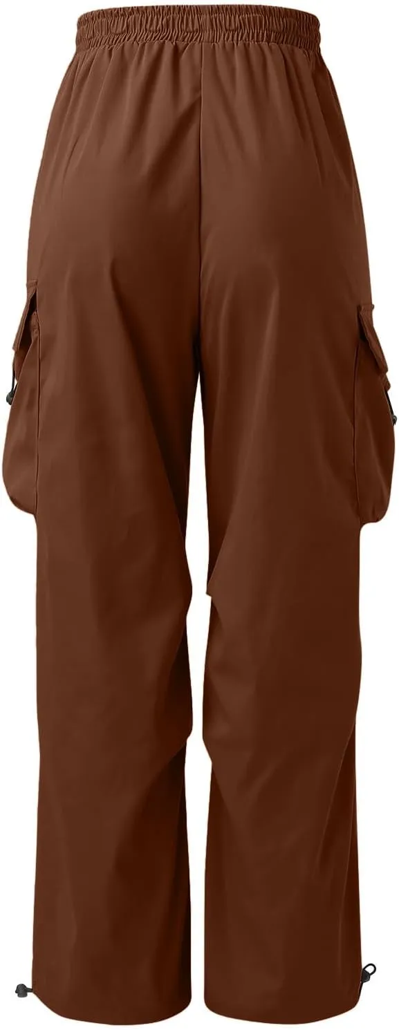 Cargo Pant for Men Elastic Waist Drawstring Men Work Pant with Pockets Casual Wide Leg Cargo Joggers