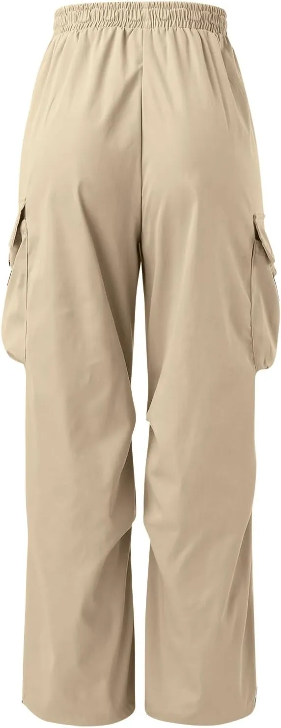 Cargo Pant for Men Elastic Waist Drawstring Men Work Pant with Pockets Casual Wide Leg Cargo Joggers