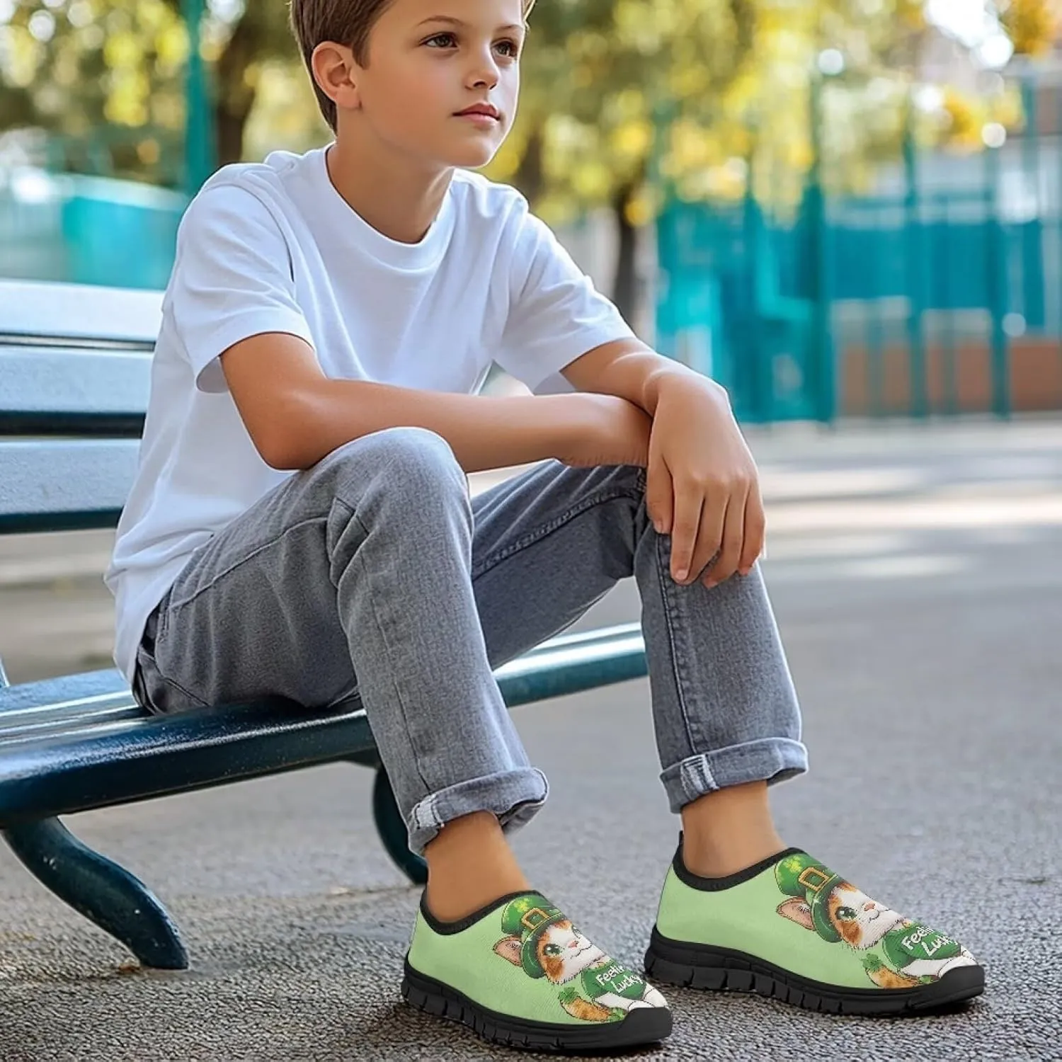Casual Low Top Shoes Breathable Lightweight Sneakers for Boy Girl Elastic Soft EVA Non Slip Shoes for Athletic Size 11-15 Black Sole