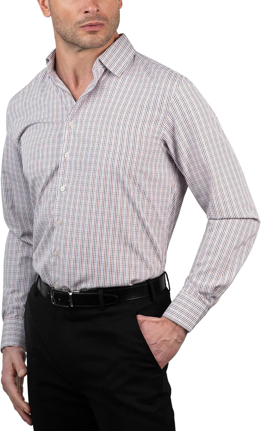 Chaps Slim Fit Long Sleeve Button Down Dress Shirts for Men - Wrinkle Free Long Sleeve Shirt Mens Formal 4-Way Stretch