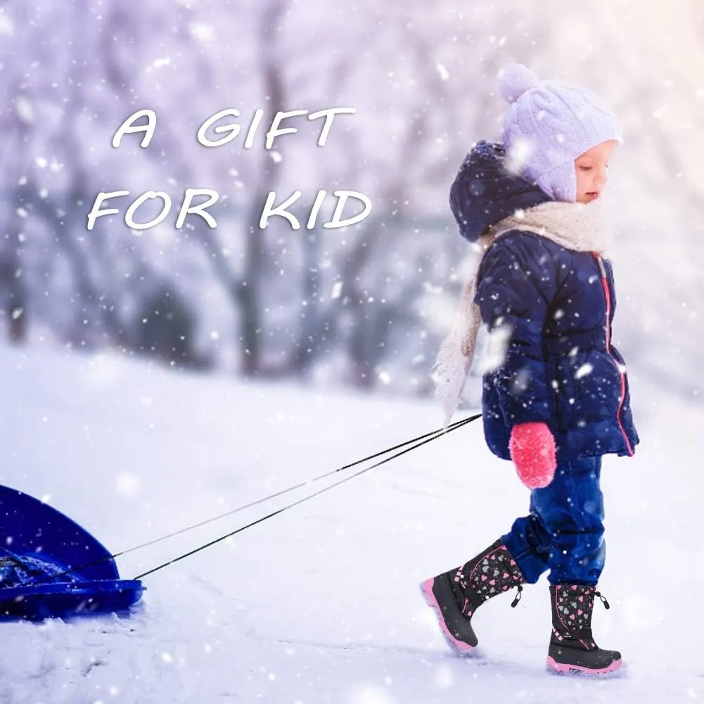 CIOR Kids Snow Boots for Boys Girls Toddler Winter Outdoor Boots Waterproof with Fur Lined(Toddler/Little Kids/Big Kid)