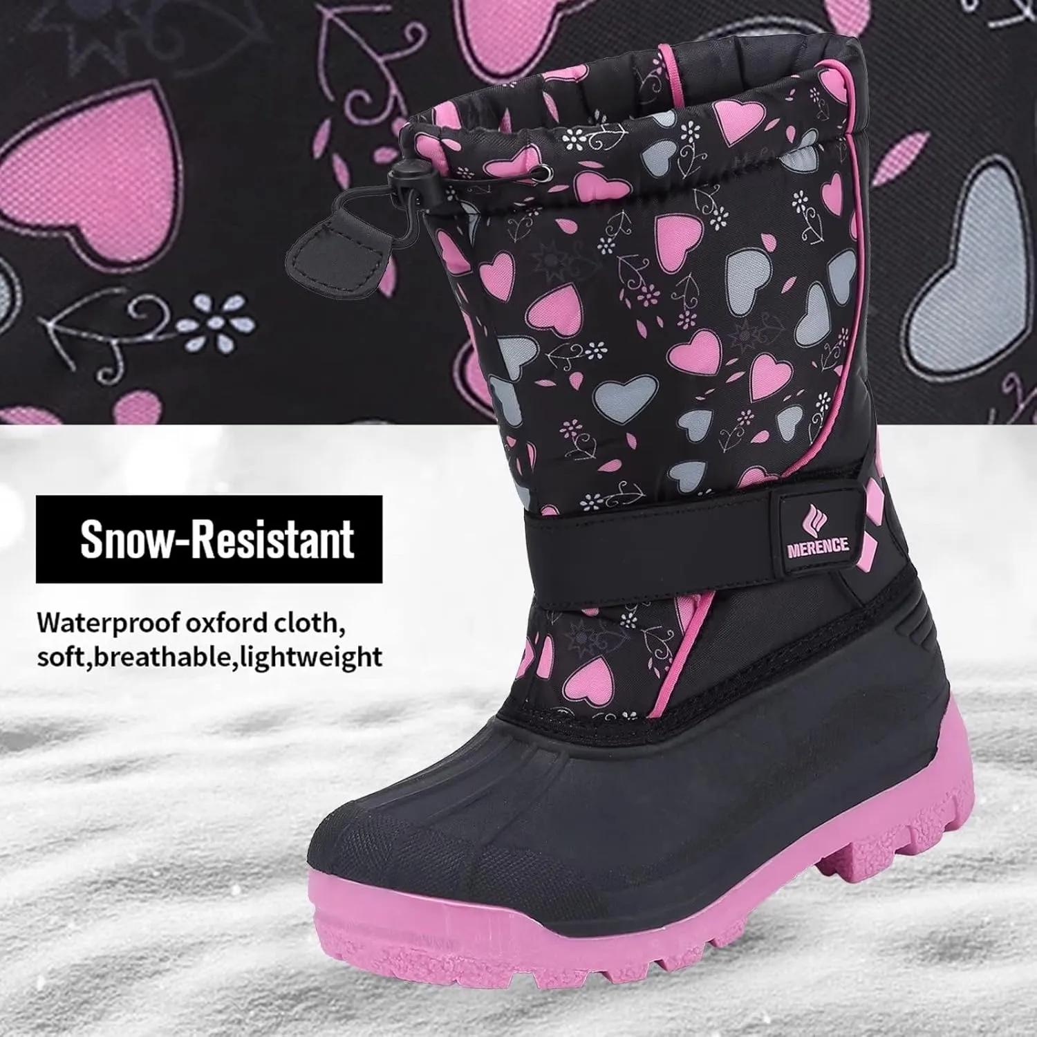 CIOR Kids Snow Boots for Boys Girls Toddler Winter Outdoor Boots Waterproof with Fur Lined(Toddler/Little Kids/Big Kid)