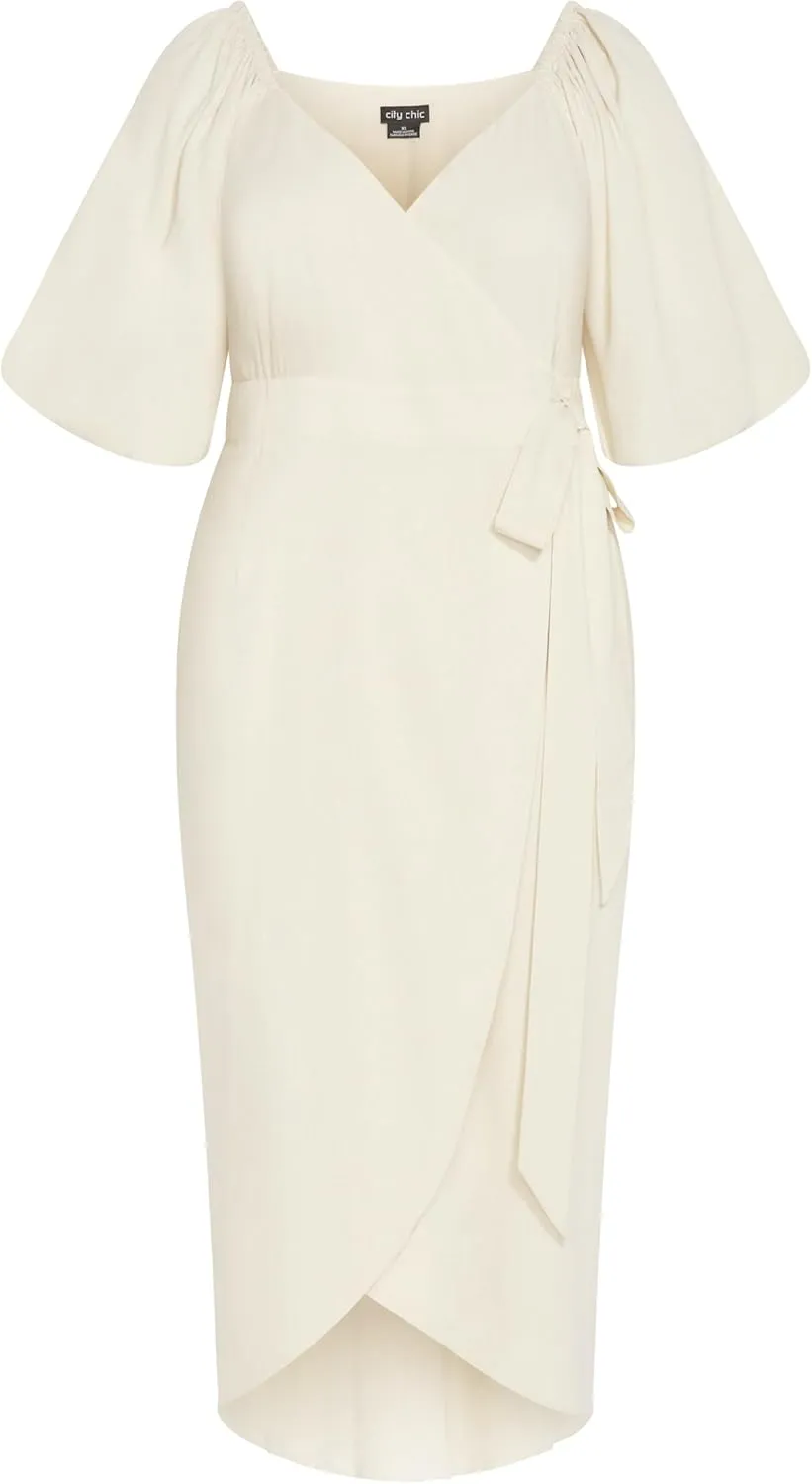 City Chic Women's Plus Size Dress - Claudine Wrap Midi