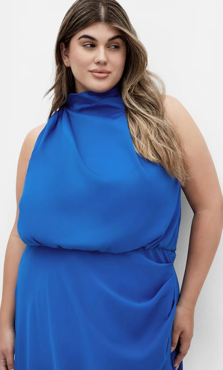 City Chic Women's Plus Size Dress-Limelight Halter Midi
