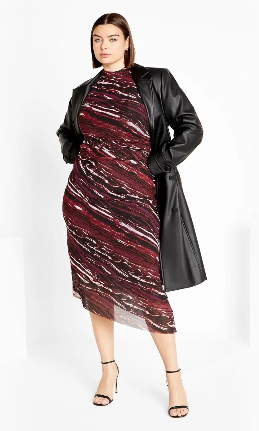 CITY CHIC Women's Plus Size Dress Mesh Miranda PRT