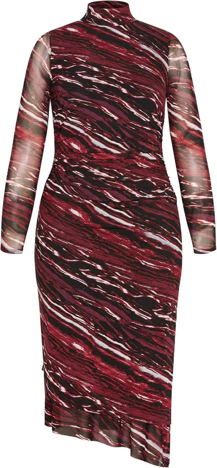 CITY CHIC Women's Plus Size Dress Mesh Miranda PRT