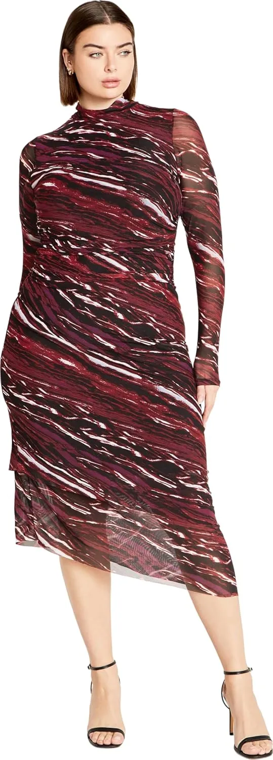 CITY CHIC Women's Plus Size Dress Mesh Miranda PRT