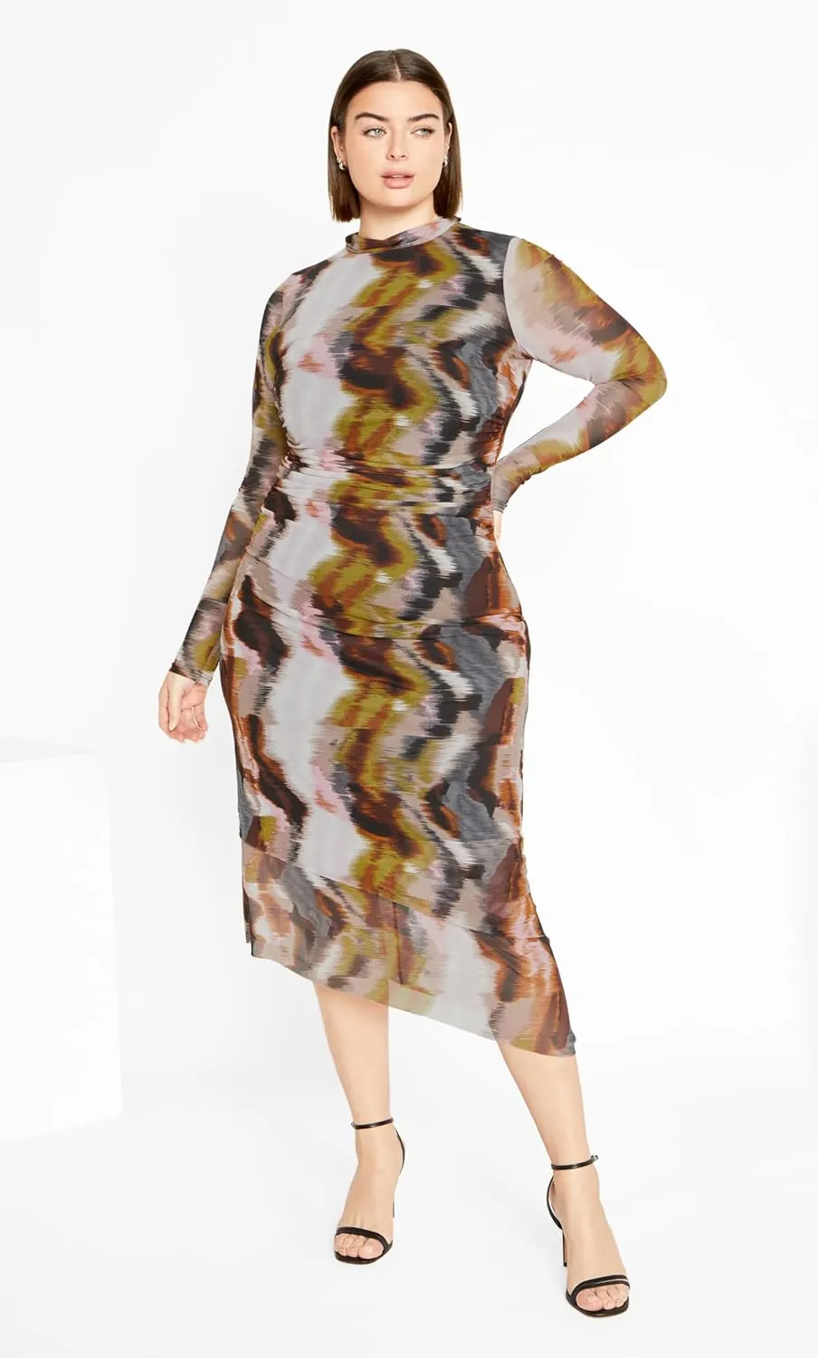 CITY CHIC Women's Plus Size Dress Mesh Miranda PRT