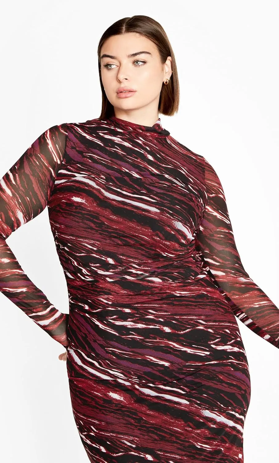 CITY CHIC Women's Plus Size Dress Mesh Miranda PRT