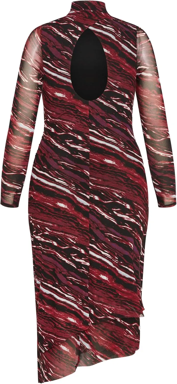 CITY CHIC Women's Plus Size Dress Mesh Miranda PRT