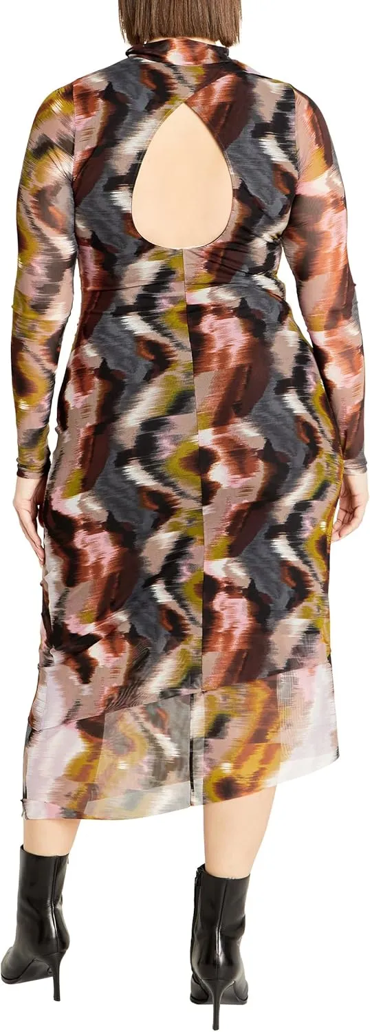 CITY CHIC Women's Plus Size Dress Mesh Miranda PRT