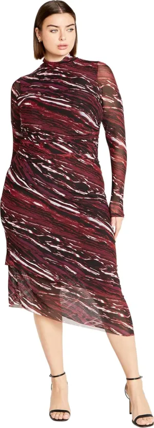 CITY CHIC Women's Plus Size Dress Mesh Miranda PRT